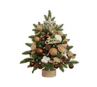 HKYFNNBW-Mini Christmas Tree with Lights Artificial Christmas Tree with Pine Cone Berry Home Christmas Decorations (Coffee, 45cmx12.5cmx12.5cm)