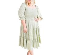 HKYFNNBW Mommy and Me Dresses Family Matching Outfits Floral Printed A-Line Dress Vacation Beach Summer Casual Dresses (Women, L, Green)