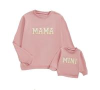 HKYFNNBW-Mommy and Me Valentines Outfits Long Sleeve Funny Letter Printed Sweatshirts Family Matching Outfits Pullover Tops (Women, M, Pink 12)