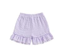 HKYFNNBW Toddler Baby Boy Girl Shorts Gingharm Plaid Shorts Summer Casual Bow Elastic Waist Pants Baby Bottoms Summer Outfit (Purple 7, 18-24 Months)