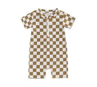 HKYFNNBW-Toddler Boys Rash Guard Swimwear Cartoon Marine Life Print Short Sleeve Swimsuits Front Zipper Bathing Suits (Brown 10, 6-12 Months)