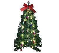 HKYFNNBW-Wall Mounted Lighted Christmas Tree Pendant Realistic Easy to Install Artificial Christmas Tree Home Holiday Decoration (Green, 70 * 34cm/27.56 * 13.39inch)