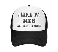 HKYTEEXP Cotton Washed Fashion Funny Trucker Hats for Women I Like My Men A Little Bit Older-Black Girls Trips Trendy Summer Caps