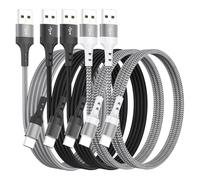 HKYUSHINE 5-Pack USB C Charger Cable, 3.1AMulti-Length USB A to USB C Charging Cable,Type C Fast Charger Compatible with Samsung Galaxy Note, Google Pixel, LG, OnePlus, Moto G (3/3/6/6/10ft)