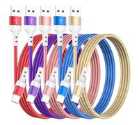 HKYUSHINE USB C Charger Cable, 5-Pack [3/3/6/6/10FT] 3.1A USB A to USB C Cable,Long Neck Reinforced Type C Charger Fast Charging for Samsung Galaxy, Google Pixel, LG, OnePlus, Moto G,iPhone 15/16