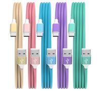 HKYUSHINE USB C Charger Cable, 5Pack 3/3/6/6/10FT 3.1A USB A to USB C Cable Braided Type C Charger Cable Fast Charging for iPhone 16 15 Pro Max, Samsung S23 S22 S21, Pixel 6/7/8, Huawei, PS5, Switch