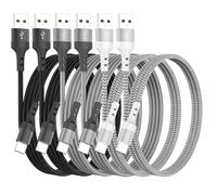 HKYUSHINE USB C Charger Cable 6-Pack Multi-Length 3.1A USB A to USB C Charging Cable, Fast Type C Cord Compatible with Samsung Galaxy Note, Google Pixel, LG, OnePlus, Moto G,for iPhone15/16