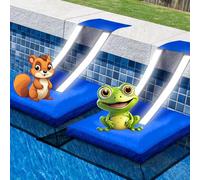 HKZ 2Pcs Pool Critter Escape Ramp - Frog Animal Saver for Swimming Pools with Reflective Strips, Pool Frog Saving Escape Ramp for Small Critters, Squirrel, Lizards, Ducks, Snakes (Blue)