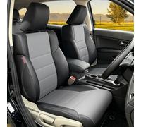 HKZ Fit CRV Car Seat Covers Full Set for Honda CR-V 2015 2016 CRV Sport;EX;EX-L;LX;Touring;Special Edition AWD/2WD - Leather (Black/Gray)
