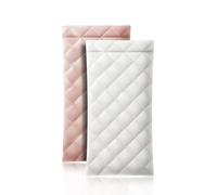 HKzzy Leather Eyeglass Cases 2 Pack Portable Sunglasses Cases Squeeze Top PU Glasses Pouch Travel Soft Trinket Organizer Bags (White Pink)