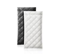 HKzzy Leather Eyeglass Cases 2 Pack Portable Sunglasses Cases Squeeze Top PU Glasses Pouch Travel Soft Trinket Organizer Bags (Black White)