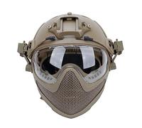HL-26 Tactical Helmet with Detachable Face Mask, Anti-Fog Impact Resistant Goggles, PC lens & TPU for Airsoft Paintball
