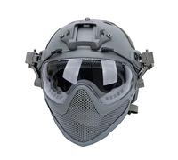HL-26 Tactical Helmet with Detachable Face Mask, Anti-Fog Impact Resistant Goggles, PC lens & TPU for Airsoft Paintball