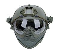 HL-26 Tactical Helmet with Detachable Face Mask, Anti-Fog Impact Resistant Goggles, PC lens & TPU for Airsoft Paintball