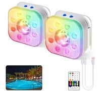 HL Pool Lights, Hot Tub Light, Submersible LED Light,IP68 Waterproof Underwater LED Lighting, 16 Color Changing Lights with Remote, Magnets for Bath, Bathtub, Pond, Party (RGB - 2 Pack)