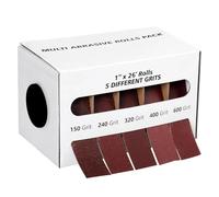 HL-YMXQ Emery Cloth Roll, 5 Grits Abrasive Sandpaper Rolls Assorted Sand Paper for Woodworking Automotive Metal Polishing, 150 240 320 400 600 Grits Per Roll 8 Meters