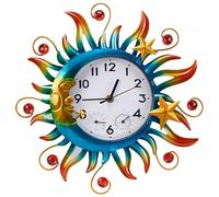 HL3NIGIM Sun and Moon Outdoor Clocks for Patio Waterproof, Outdoor Wall Clock Thermometer Combo, 13 Inch Silent Non-ticking Decorative Clock with Temperature, Decor for Garden, Living Room and Kitchen