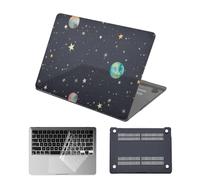 HLAAJJX Anti-crack Case for MacBook Air 13 inch M1 2020 2019 2018 Version A2337 A2179 A1932,Ultra-thin Hard Shell Case and Clear Keyboard Cover for Macbook Air 13.3",Clear Black Glitter