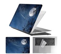 HLAAJJX Case for MacBook Air 13 inch 2010-2017,Fit Model A1466 A1369,Compatible with Macbook Air 13.3 inch,Sturdy Laptop Hard Shell Case & Clear Keyboard Cover,Meteor and Moon