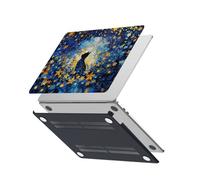 HLAAJJX Case for MacBook Pro 13 inch 2012 2011 2010 2009 Release Model A1278 with CD-ROM,Anti-fingerprint Plastic Protective Hard Shell Case for Mac Pro 13,Cat & Flower