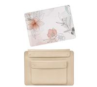 HLAAJJX Compatible with MacBook Air M1 13 inch Case 2020 2019 2018 Model A2337 A2179 A1932,Protective Hard Shell Case Cover and Laptop Sleeve Bag for Mac Air 13.3" M1,White Flower