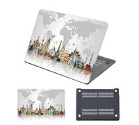 HLAAJJX Compatible with MacBook Pro 13 inch Case M2 M1 2017-2022 Version A2338 A2289 A2251 A2159 A1989 A1706 A1708,Shockproof Laptop Hard Shell Protective Cover,Grey World Map