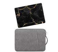 HLAAJJX Compatible with MacBook Pro 15-15.3 inch Retina Case 2015 2014 2013 2012 A1398,Snap-on Hard Shell Case Cover and Laptop Sleeve Bag,Black Marble