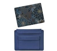 HLAAJJX Compatible with MacBook Pro 16 inch Case 2020 2019 A2141 with Touch Bar/Touch ID,Durable Plastic Laptop Case Protective Cover and Laptop Sleeve Bag,Blue Gold Floral
