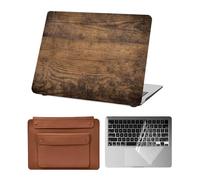 HLAAJJX Compatible with Newest MacBook Air M4 M3 M2 13 inch Case 2025 2024 2023 2022 A2681 A3113 A3240,Hard Case & Keyboard Cover & Sleeve for Apple Laptop Air 13.6",Wood Grain