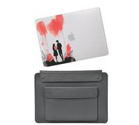 HLAAJJX Compatible with Newest MacBook Air M4 M3 M2 13 inch Case 2025 2024 2023 2022 A2681 A3113 A3240,Unique Pattern Hard Shell Case and Laptop Sleeve for Air 13.6",Man and Woman