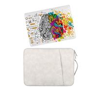 HLAAJJX Compatible with Newest MacBook Air M4 M3 M2 13 inch Case 2025 2024 2023 2022 A2681 A3113 A3240,Unique Pattern Hard Shell Case and Laptop Sleeve for Air 13.6",Left & Right Brain