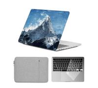 HLAAJJX Compatible with Newest MacBook Air M4 M3 M2 13 inch Case 2025 2024 2023 2022 A2681 A3113 A3240,Hard Case & Keyboard Cover & Sleeve for Apple Laptop Air 13.6",Snow Mountain
