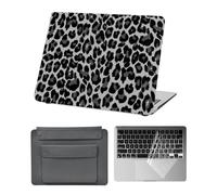 HLAAJJX Compatible with Newest MacBook Air M4 M3 M2 13 inch Case 2025 2024 2023 2022 A2681 A3113 A3240,Hard Case & Keyboard Cover & Sleeve for Apple Laptop Air 13.6",Cheetah Print