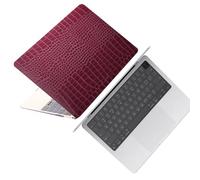 HLAAJJX Crocodile Leather Case for New MacBook Pro 16 inch M4 M3 M2 M1 Pro/Max 2025 2024 2023 2022 2021 A2485 A2780 A2991 with Retina Display,Slim Hard Shell Case & Keyboard Cover,Rose-pink