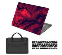 HLAAJJX Design Case for MacBook Air M4 M3 M2 13 inch 2025 2024 2023 2022 A3240 A3113 A2681,Plastic Hard Shell & Computer Sleeve Bag & Keyboard Cover for Mac Air 13.6,Red Wave
