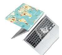 HLAAJJX for MacBook Air 12 inch Case 2017 2016 2015 Model A1534 A1931 with Retina Display,Snap on Protective Hard Shell Case & Clear Keyboard Cover Skin,World Map
