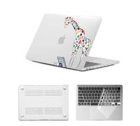 HLAAJJX for MacBook Air 13 inch Case 2017 2016 2015 2014 2013 2012 2011 2010 A1466 A1369,Anti-crack Hard Shell Laptop Case & Clear Keyboard Cover for Macbook Air 13",Cute Giraffe