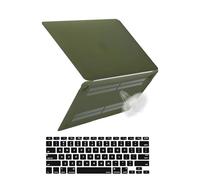 HLAAJJX for MacBook Air 13 inch Case M1 2020 2019 2018 Release A2337 A2179 A1932, Anti-Crack Hard Shell Laptop Cover & Black Keyboard Cover for Macbook Air Case 13 inch,Dark Green