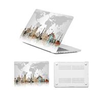 HLAAJJX for MacBook Air 13 inch M5 M4 M3 M2 Case 2026 2025 2024 2023 2022 Release,Protective Snap-on Hard Shell Cover for Macbook Air 13.6" Case Model A3449 A3240 A3113 A2681,Gray World Map