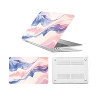 HLAAJJX for Macbook Neo Case 13 inch 2026 Model A3404 with A18 Pro Chip,Sturdy Hard Shell Case for Macbook Neo 13 inch with 13" Retina Display & Touch ID, Pink Blue Marble Swirl Print