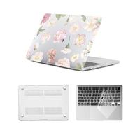 HLAAJJX for MacBook Pro 13 inch Case 2012 2011 2010 2009 2008 A1278 with CD-ROM,Slim Plastic Aesthetic Laptop Cover Protector & Keyboard Skin for Macbook Case Pro 13",Pink White Flower