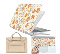 HLAAJJX for MacBook Pro 13 inch Case M2 M1 2017-2022 A2338 A2289 A2251 A2159 A1989 A1706 A1708 with/without Touch Bar,Hard Shell Cover & Sleeve Bag & Keyboard Skin,Vine and Floral
