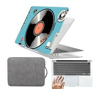 HLAAJJX for MacBook Pro 13 inch Case M2 M1 2017-2022 A2338 A2289 A2251 A2159 A1989 A1706 A1708 with/without Touch Bar,Hard Shell Cover & Sleeve Bag & Keyboard Skin,Black Record