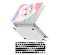 HLAAJJX for MacBook Pro 13 inch Case M2 M1 2017-2022 A2338 A2289 A2251 A2159 A1989 A1706 A1708 with/without Touch Bar,Hard Shell Cover & Silicone Keyboard Cover Skin,Elegant Women