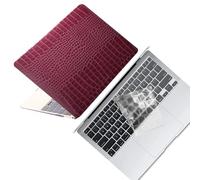 HLAAJJX for MacBook Pro 13 inch Case M2 M1 2022-2016 A2338 A2289 A2251 A2159 A1989 A1708 A1706 with/without Touch Bar,Protective Hard Shell Case & Clear Keyboard Cover,Crocodile Leather Rose Red