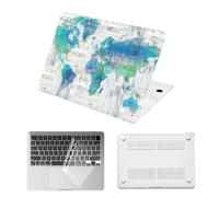 HLAAJJX for MacBook Pro 13 inch Case:M2 M1 2022-2017 Model A2338 A2289 A2251 A2159 A1989 A1706 A1708,Anti-Fingerprint Plastic Hard Shell Cover & Clear Keyboard Cover,World Map
