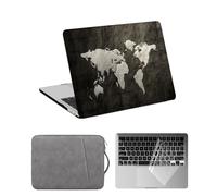 HLAAJJX for MacBook Pro 16 inch Case 2020 2019 A2141 Touch Bar Touch ID,Anti-fingerprint Plastic Laptop Hard Shell Protective Case Cover & Sleeve & Keyboard Skin,World Map