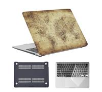 HLAAJJX for MacBook Pro 16 inch Case 2020 2019 A2141 Touch Bar/Touch ID,Plastic Protective Snap on Laptop Case & Clear Keyboard Cover for 16 inch Macbook Cover,Retro World Map