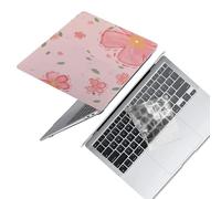 HLAAJJX for MacBook Pro 16 inch Case 2020 2019 Release Model A2141 with Touch Bar&Touch ID,Slim Laptop Shell Hard Cover & Clear Keyboard Cover,Pink Flower