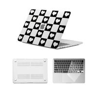 HLAAJJX for New MacBook Case Pro 16 inch M4 M3 M2 M1 Max 2025 2024 2023 2022 2021 A2485 A2780 A2991 Retina/Touch ID,Anticrack Laptop Case & Keyboard Cover for Pro 16",Black White Check